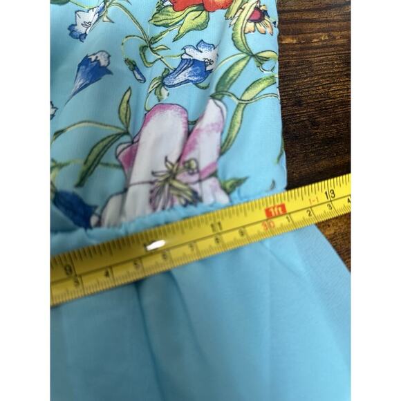 SUPERFOXX V-Neck Dress‎ Womens Sz XS Empire Waist Cottagecore Floral Feminine - Picture 9 of 11